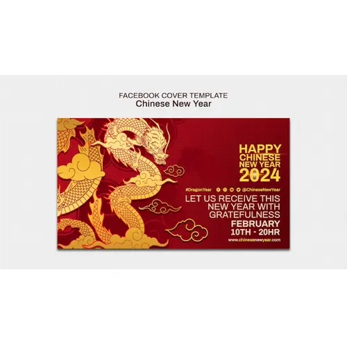 Chinese new year celebration facebook cover