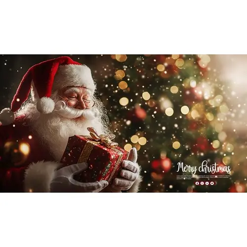 Christmas celebration with giftbox youtubeinstagram and facebook cover