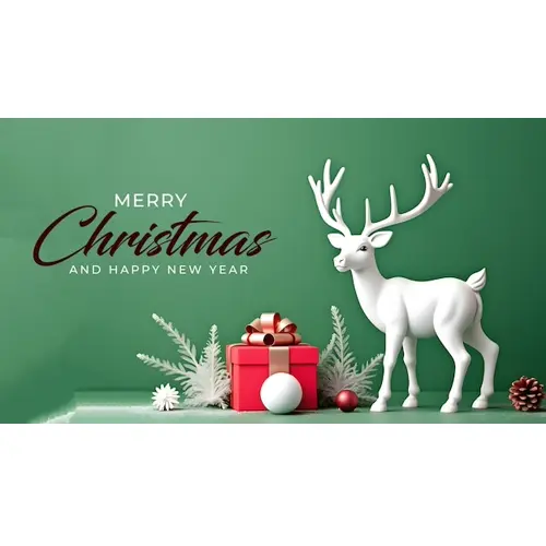 Christmas facebook cover template with christmas ball pine tree star gift box and dark background