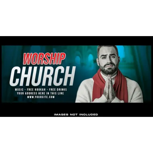 Church Worship social media facebook cover banner template premium