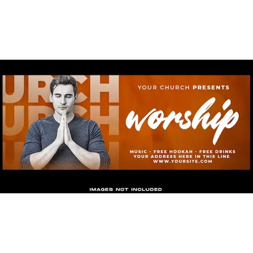 Church Worship social media facebook cover banner template premium