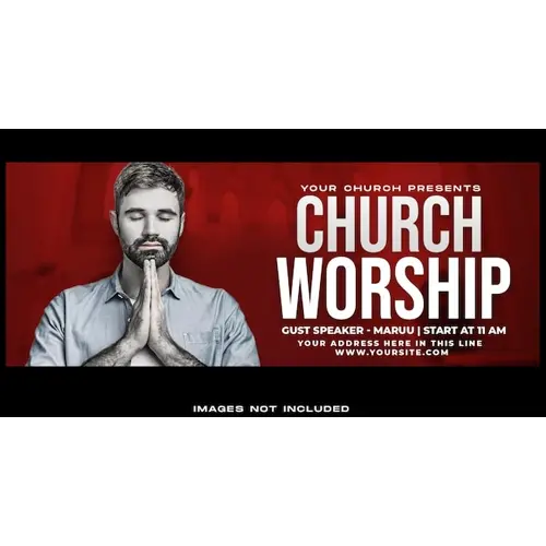 Church Worship social media facebook cover banner template premium