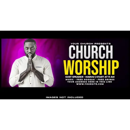 Church Worship social media facebook cover banner template premium