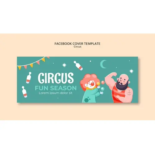 Circus fun facebook cover template