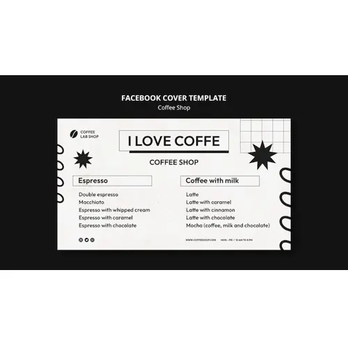 Coffee shop facebook cover template