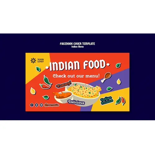Colorful indian menu facebook cover