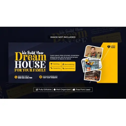 Construction and house services facebook cover template