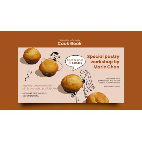 Cookbook recipes facebook cover template