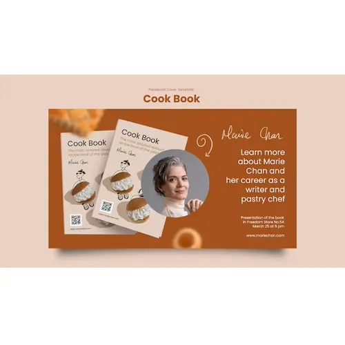 Cookbook recipes facebook cover template