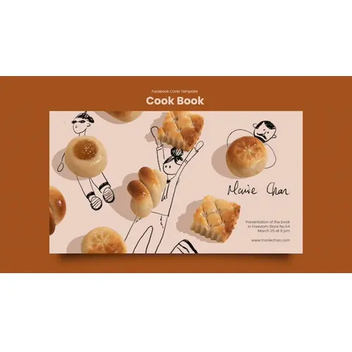 Cookbook recipes facebook cover template