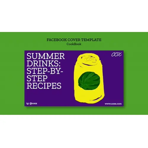 Cookbook recipes facebook cover template