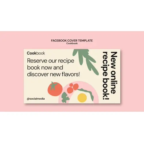 Cookbook recipes facebook cover template