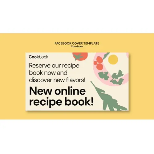 Cookbook recipes facebook cover template