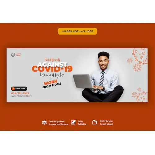Coronavirus or convid-19 facebook cover template