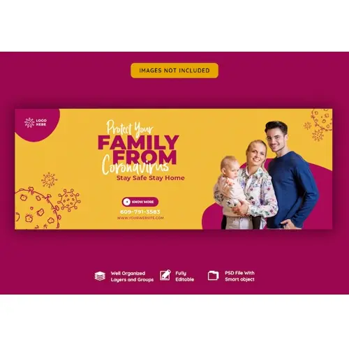 Coronavirus or convid-19 facebook cover template