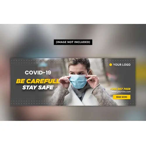 Coronavirus or convid-19 facebook cover template