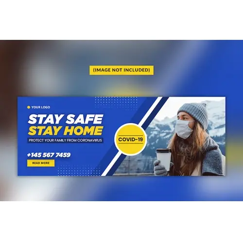 Coronavirus or convid-19 facebook cover template