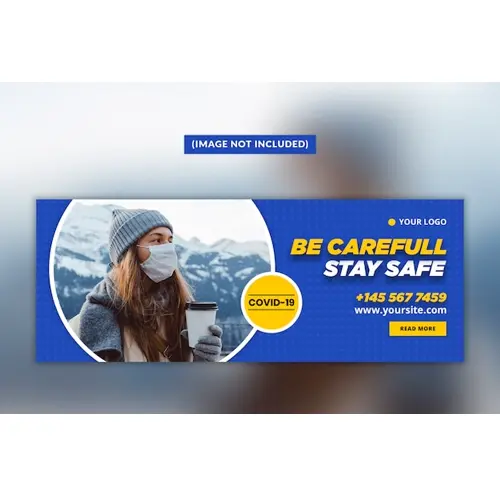 Coronavirus or convid-19 facebook cover template