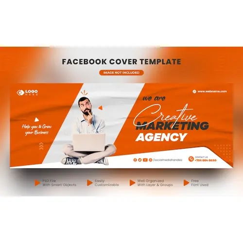 Corporate agency digital marketing social media facebook cover template and web banner