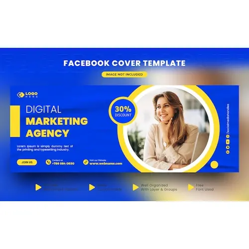 Corporate agency digital marketing social media facebook cover template and web banner