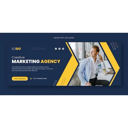 Corporate business digital marketing agency facebook cover and web banner design template