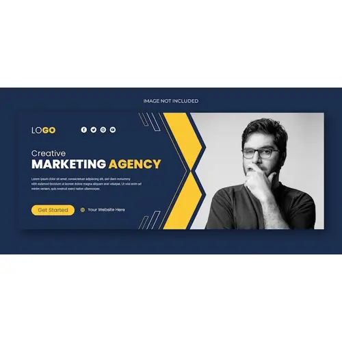 Corporate business digital marketing agency facebook cover and web banner design template