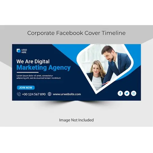 Corporate business digital marketing agency facebook cover and web banner design template