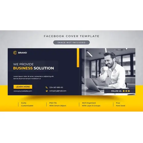 Corporate and creative business agency Facebook cover and web banner template