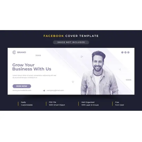 Corporate and creative business agency Facebook cover and web banner template