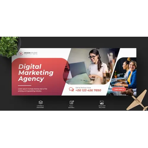 Corporate and digital business marketing promotion facebook cover template