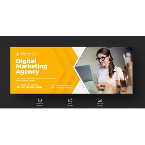 Corporate and digital business marketing promotion facebook cover template