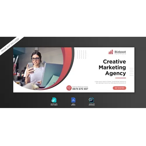 Corporate and digital business marketing promotion facebook cover template