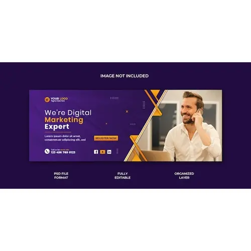 Corporate digital marketing expert social media facebook cover post and web banner template design