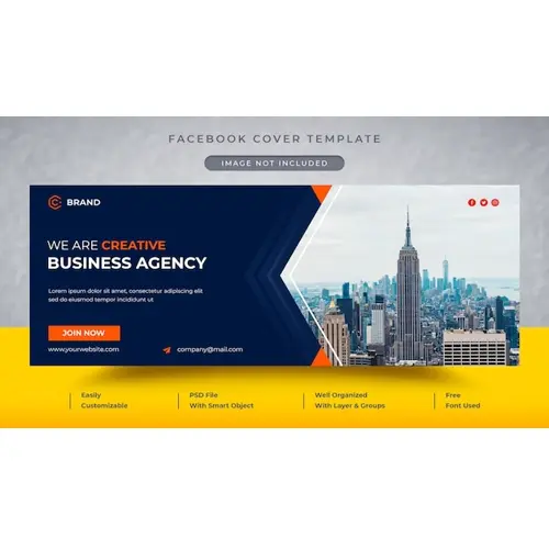 Creative business agency Facebook cover and web banner template