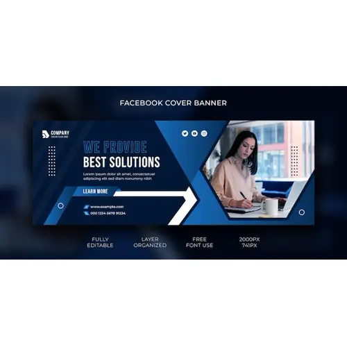 Creative business social media facebook cover photo and web banner template