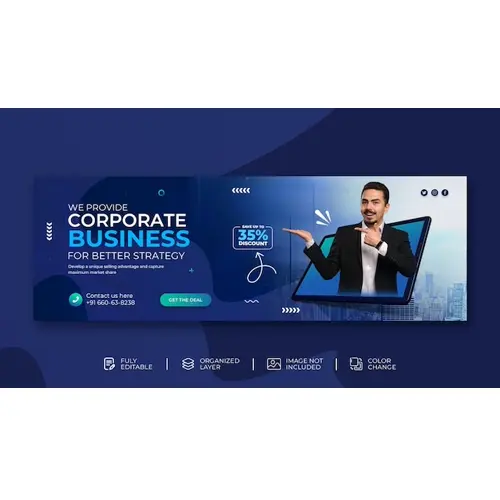Creative business solutions marketing facebook cover in modern gradient background templates psd