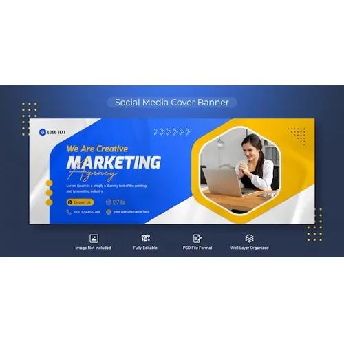 Creative corporate business marketing social media Facebook cover banner post template