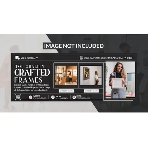 Creative crafted frames wooden Facebook cover design template
