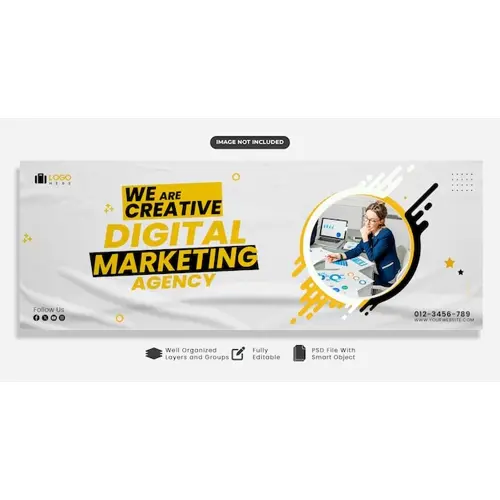 Creative Digital Marketing Agency Banner Facebook Cover Template