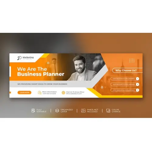 Creative digital marketing agency business promotion Facebook cover with abstract background psd