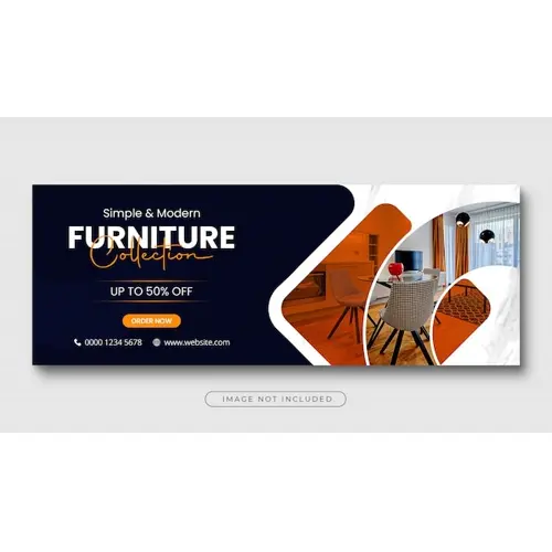 Creative facebook cover design for furniture sale or web banner template