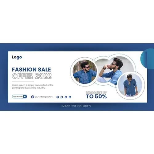 Creative fashion sale facebook cover and web banner design template