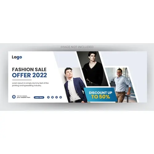 Creative fashion sale facebook cover and web banner design template