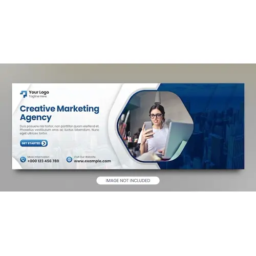 Creative marketing agency banner and facebook cover template