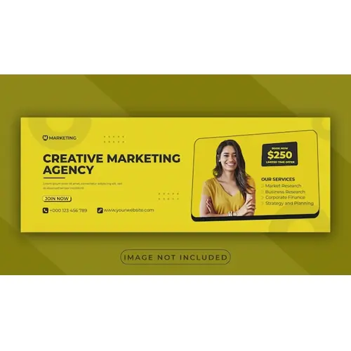 Creative marketing agency Facebook business page cover template
