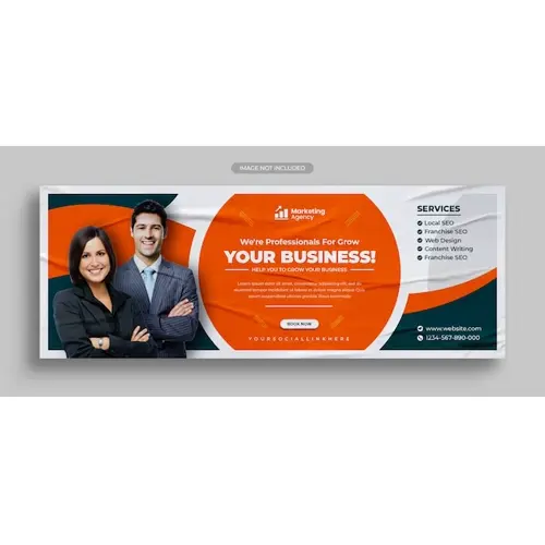 Creative marketing agency facebook cover banner and social media post template design