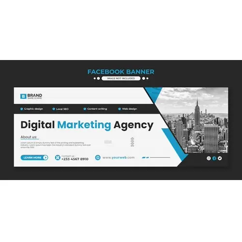 Creative marketing agency facebook cover banner template