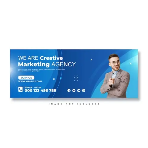 Creative marketing agency Facebook cover design template