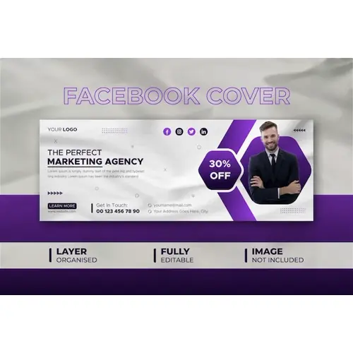 Creative Marketing Agency Facebook Cover Design Template