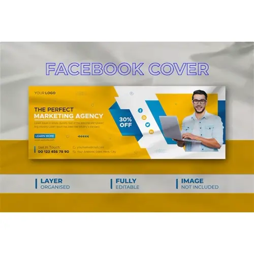 Creative Marketing Agency Facebook Cover Design Template